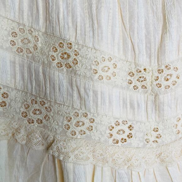 New LoveShackFancy Ivory Ruffle Lace Mini Skirt - Picture 6 of 10